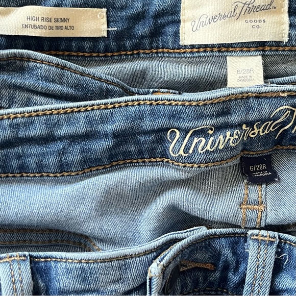 Lot 2 Pair Universal Thread High Rise Skinny Jeans size 6 28R 28 R - Picture 6 of 7
